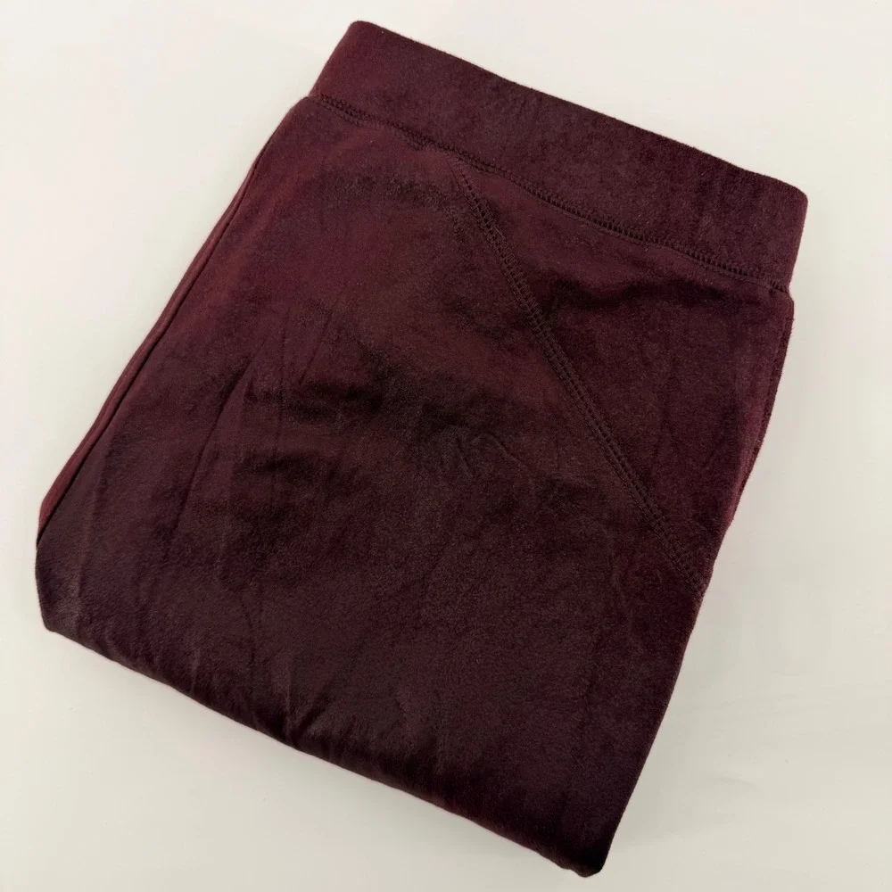 Free People Vegan Suede Moto Leggings Burgundy Wine High Rise Size M